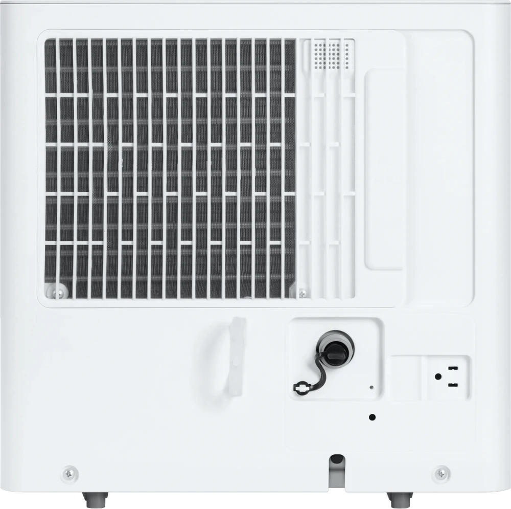 Rear view of the Frigidaire FHDD2233Y1, showing its filter grille and drain connection.