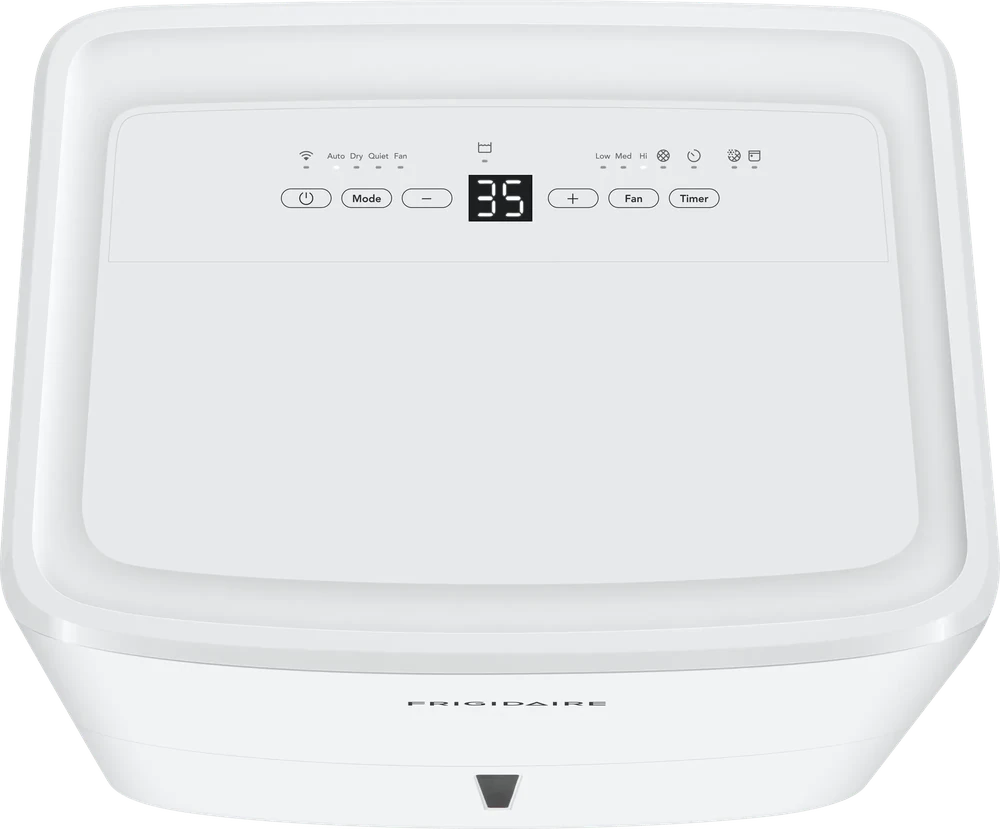 Control panel of the Frigidaire FHDD3534Y1 dehumidifier.