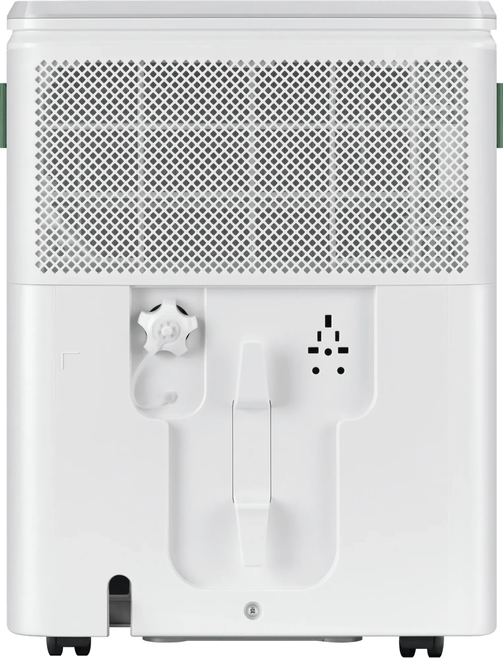 Rear view of the Frigidaire FHDD3534Y1, showing its filter grille and drain connection.