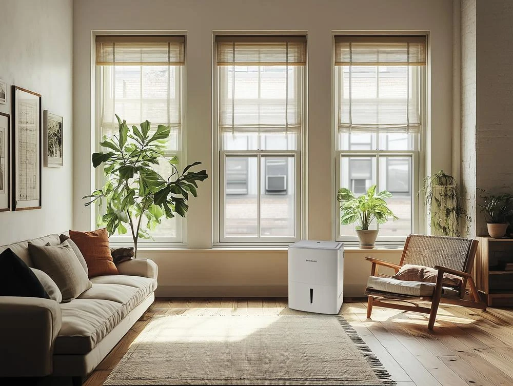 Frigidaire FHDD3534Y1 shown in a furnished room in the manufacturer’s lifestyle image.