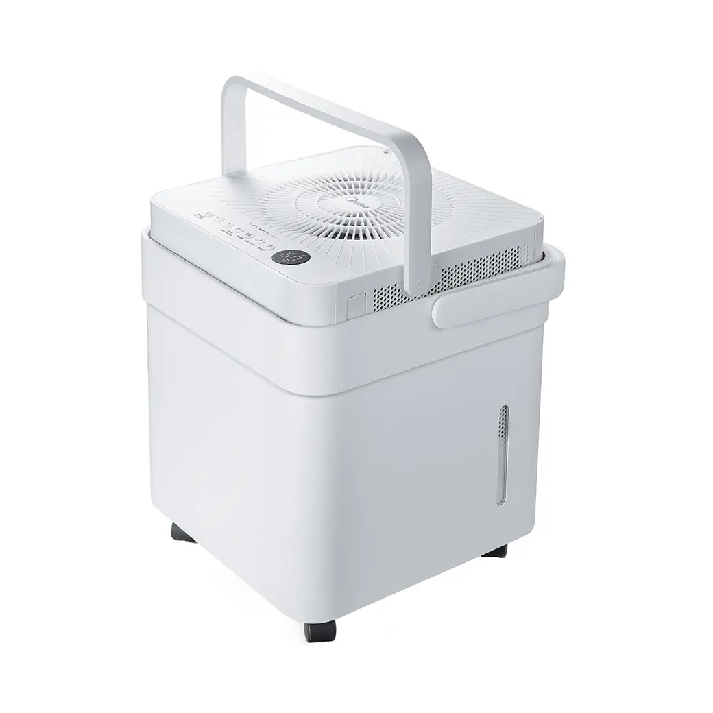 Midea MAD50PS1QWT-A Cube with handle raised in its nested position.