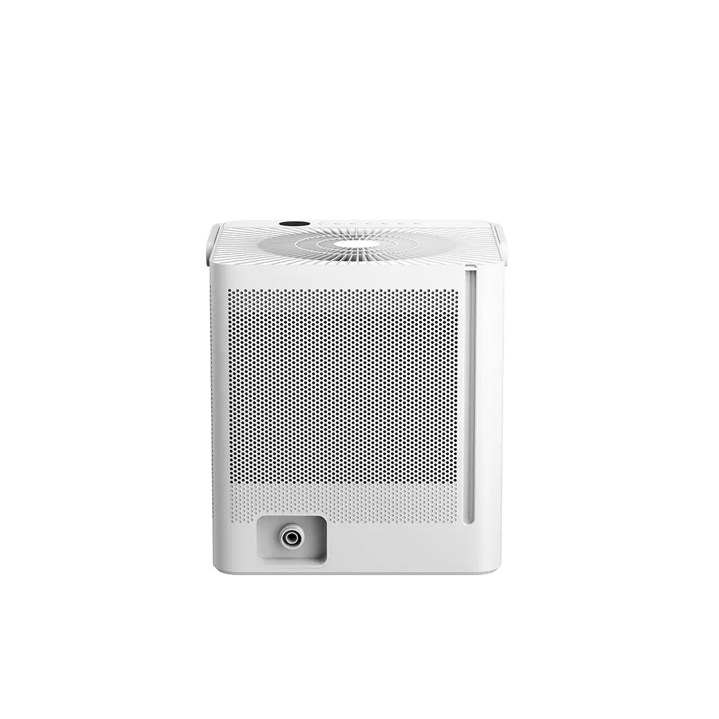 Rear of the Midea MAD50PS1QWT-A upper unit, showing the grille and connection area.